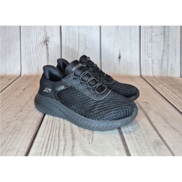 Skechers SLIP INS Sport Squad Chaos Womens Sz 6.5W Slip Ons Shoes Sneakers Black - Picture 1 of 11